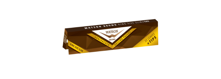 Watson King Size Slim + Tips - Closing Flap Brown